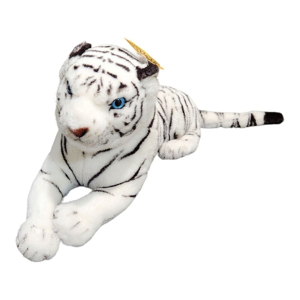 Goffa Intl Plush White Bengal Tiger Realistic Big Cat Stuffed Animal Toy 17" NWT